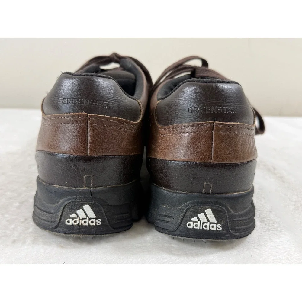 Adidas Greenstar FitFoam ThinTech Golf Shoes Men's 10 Brown Leather Soft Spikes